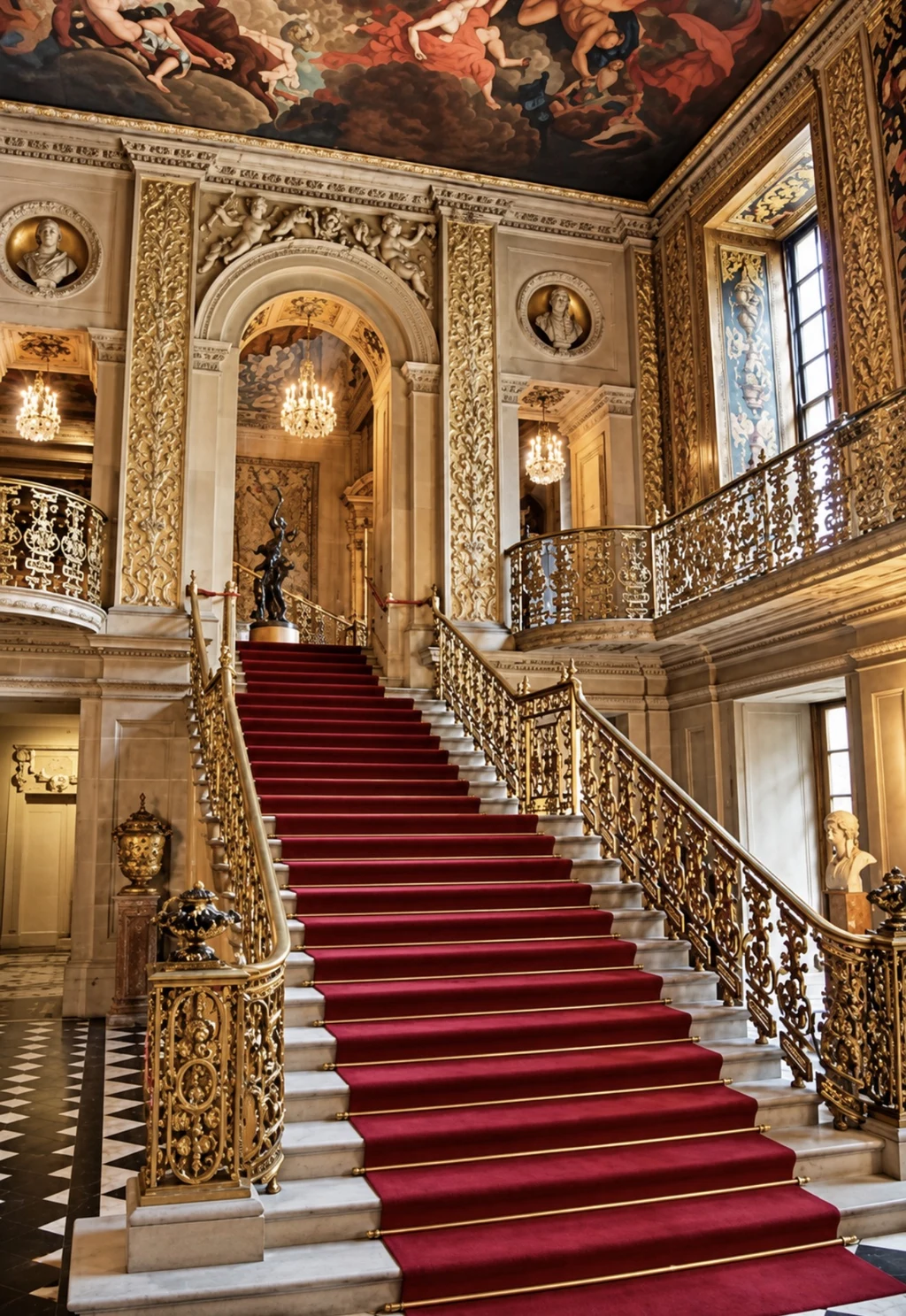 Chatsworth Great Stairs — a location photograph, not a frame from Pride and Prejudice