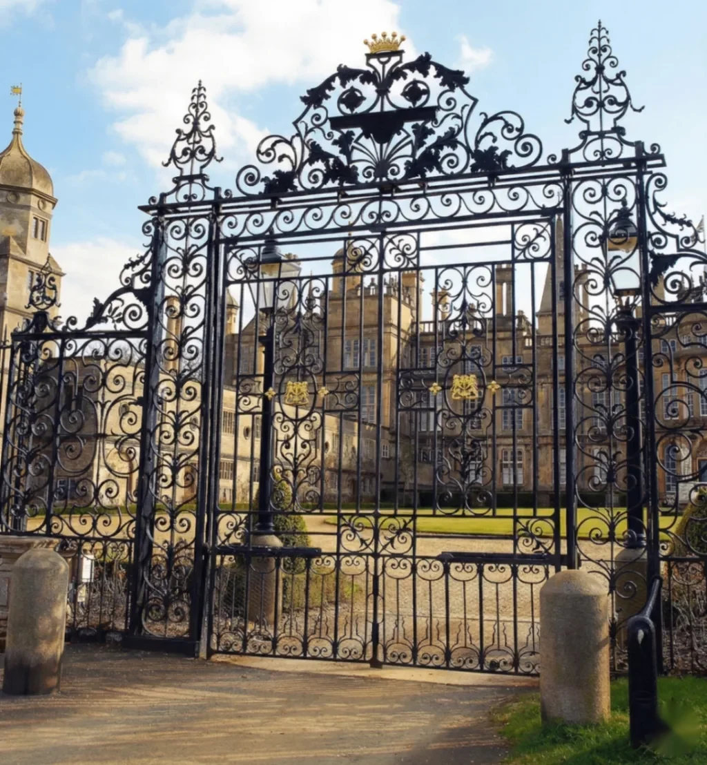 Ornamental gates before Burghley House